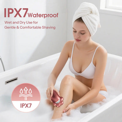 Hibig 7D Electric Legs & Body Shaver for Women - 5-In-1 Lady Grooming Kit for Bald Head, Legs & Armpits, Waterproof Rechargeable Painless Razor, Cordless Shaver with Floating Heads, Ideal Gift for Her