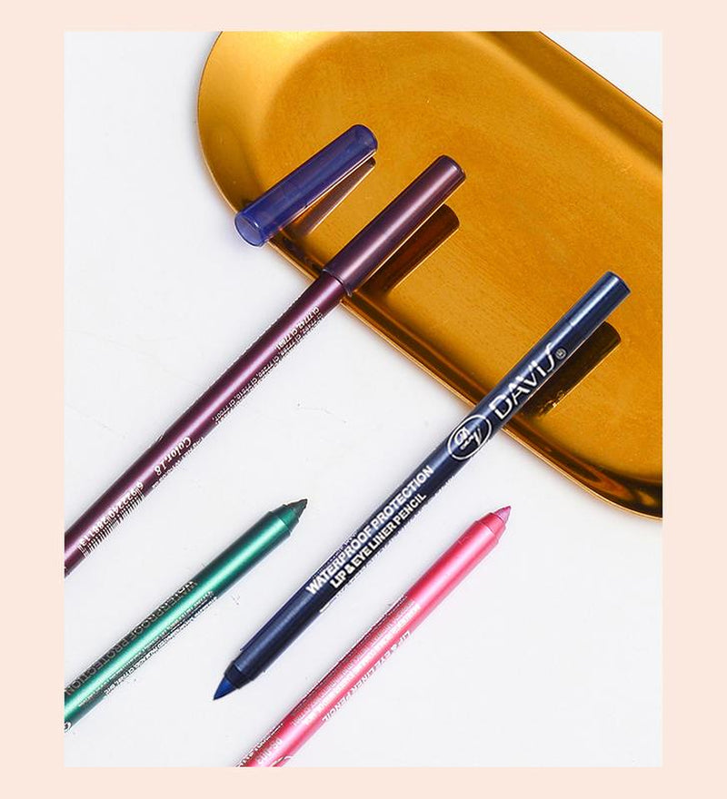12 Colors Waterproof Sweatproof Eyeliner Set | High-Shine Pearl Metallic Finish | Smoky Eye, Punk, Goth Makeup | Eyeliner & Lipliner 2-In-1 | Long-Lasting | Free Sharpener | Back to School Essential | Daily Use