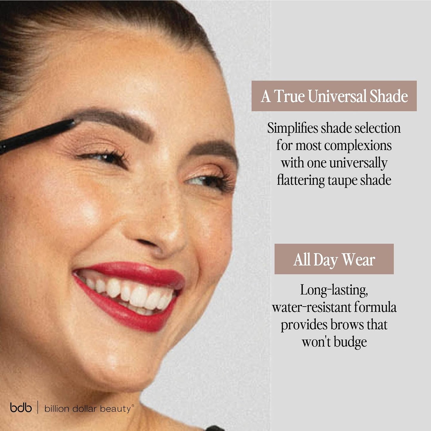 Universal Eyebrow Pencil – Dual-Ended Design with Precision Tip & Spoolie, Matte Finish, Waterproof, Easy to Use, Vegan & Cruelty-Free for Perfectly Defined Brows