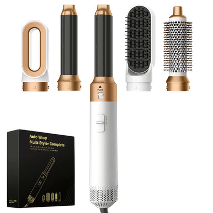 5IN1 Hot Air Brush Wrap Hair Dryer with Electric Curling Iron Hair Curler Dryers Curling Rollers Hair Straightener Styling Brush